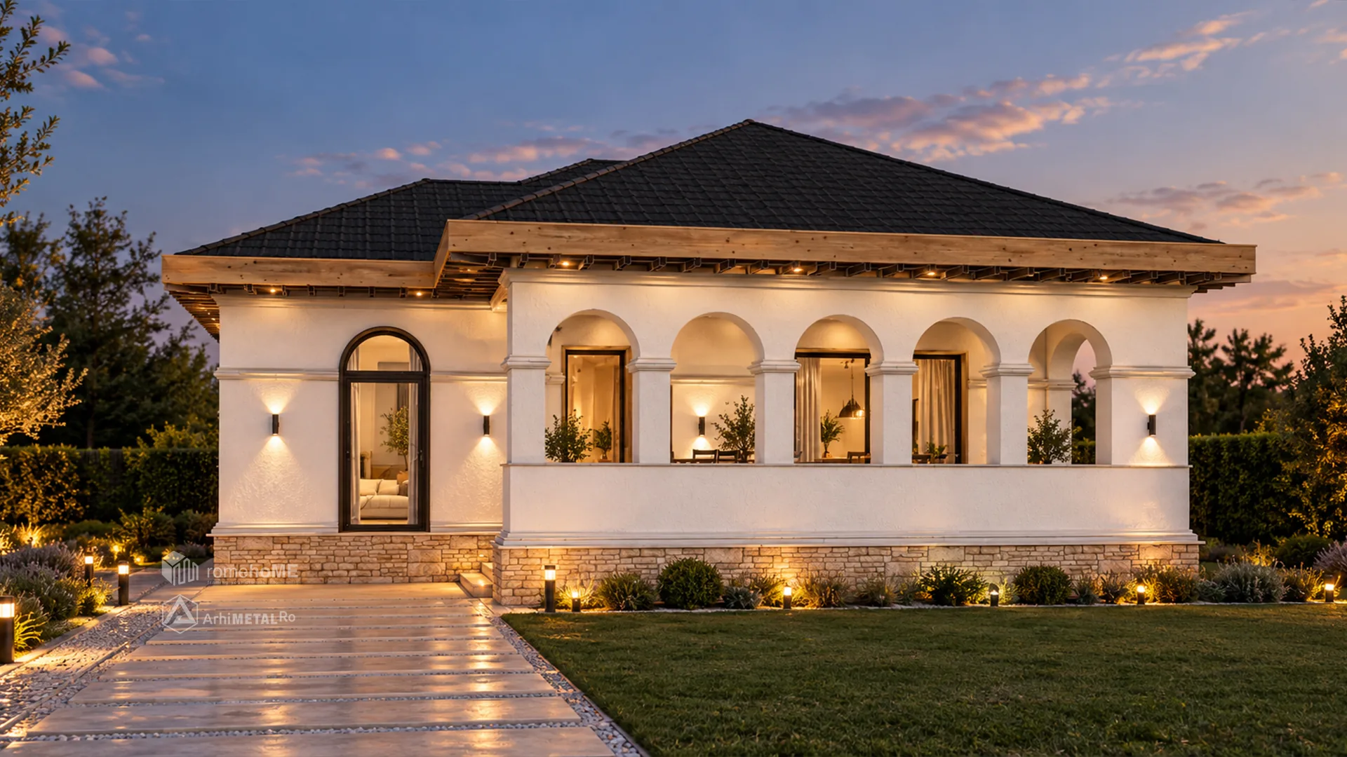 Casa Andrada din față, cu fereastra arcuită de lângă intrare