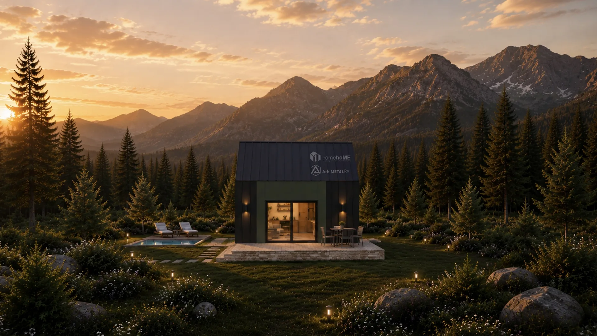 Casa Sofia, casă compactă de vacanță inspirată de cabanele montane, randarea 5