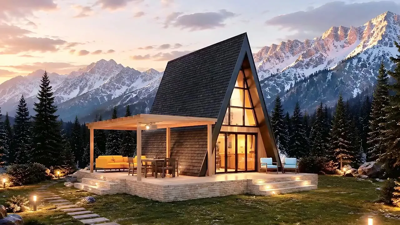 Casa Natalia, A-Frame cu terasă acoperită de pergolă