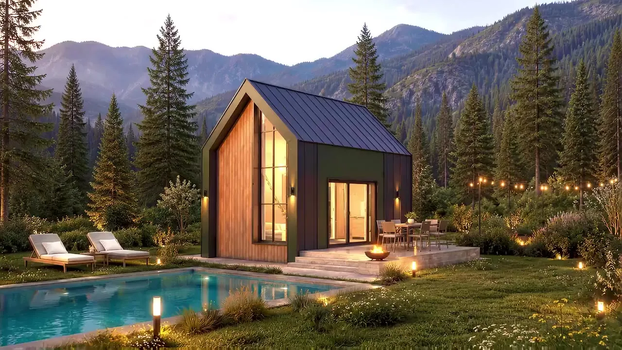 Casa Sofia, casă compactă de vacanță inspirată de cabanele montane