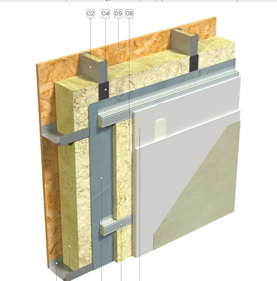 Perete structural cu gips-carton pe profile pălărie