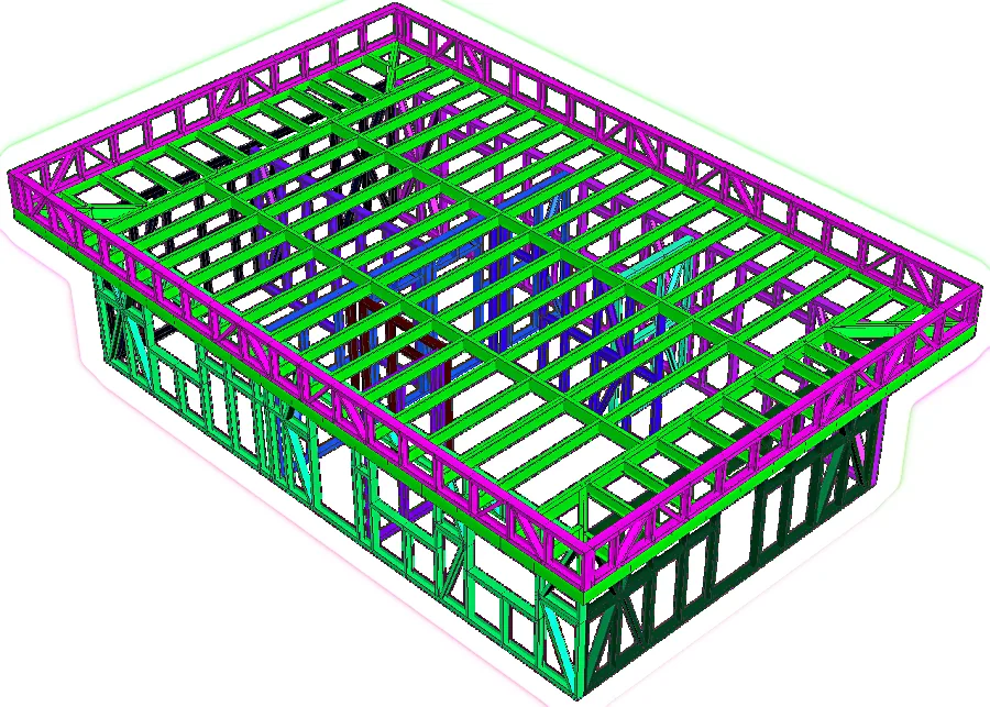 Structura metalică a proiectului CasaMicro60B