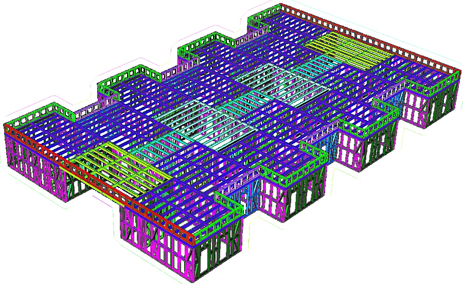 Structura metalică a proiectului Pavilion cazare Pensiune US13
