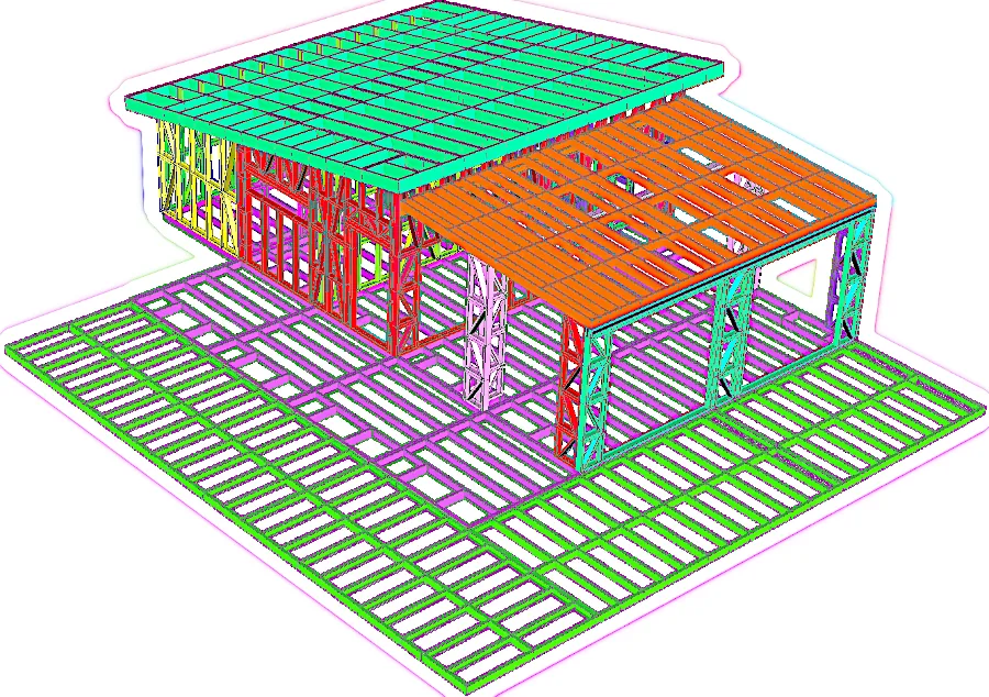 Structura metalică a proiectului RestaurantPensiuneCM01