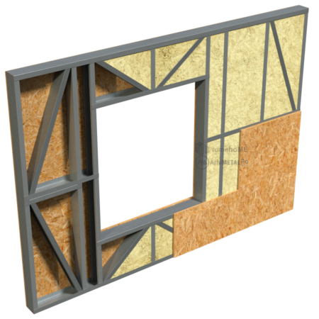 2.0.3-Perete cu vata de sticla – OSB optional la interior