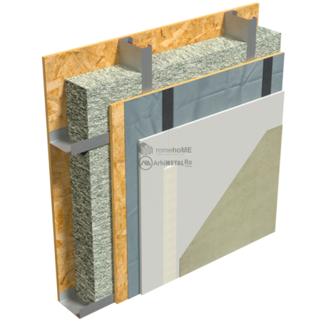 2.2.5-Detaliu perete structural-placare cu gips-carton pe OSB