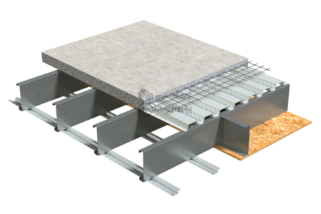 4.1.1 – Detaliu placare planseu cu tabla cutata si beton