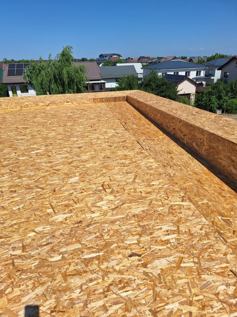 Casă pe structură metalică LSF în timpul etapelor de construcție